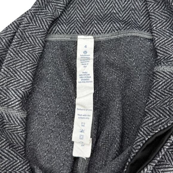 LULULEMON Women's City Kick It Pant Sz 4 Gray Giant Herringbone Made in USA - Picture 5 of 8